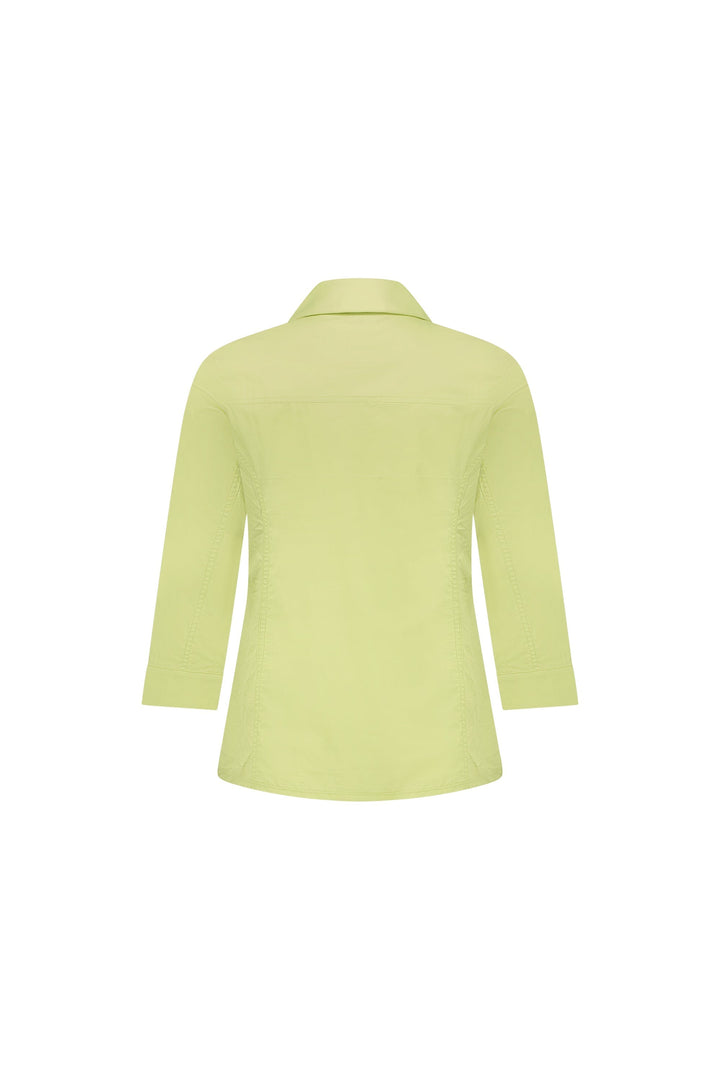 4032 Apple - Plain Button-Up Shirt with Rib Panels - Vassalli