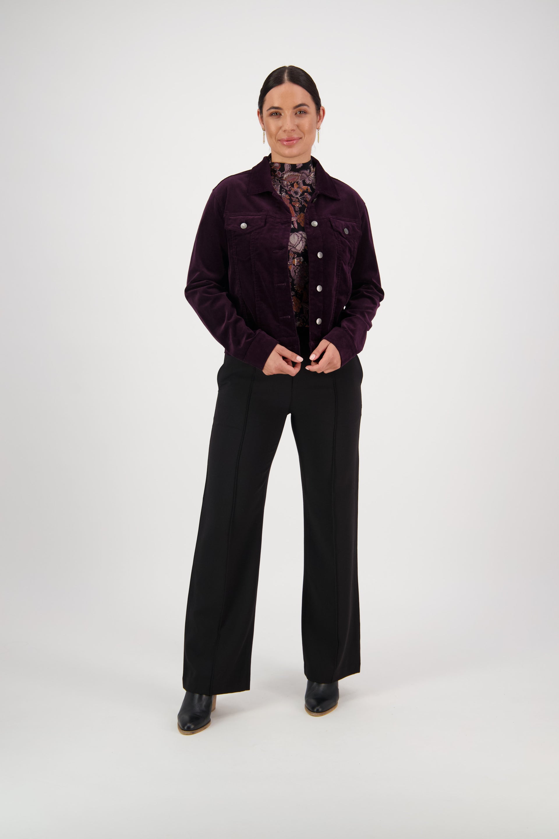 4051M Mulberry - Pinwale Cord Denim Jacket - Vassalli