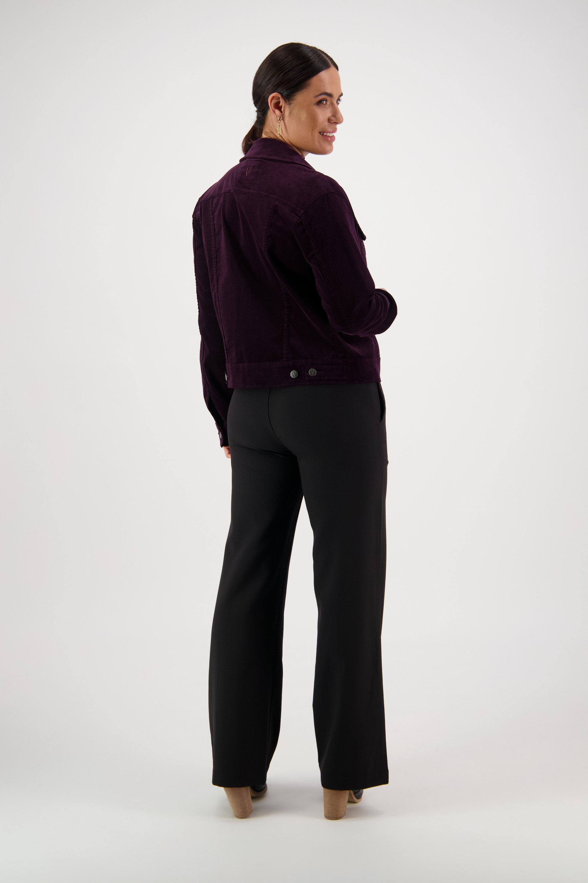 4051M Mulberry - Pinwale Cord Denim Jacket - Vassalli
