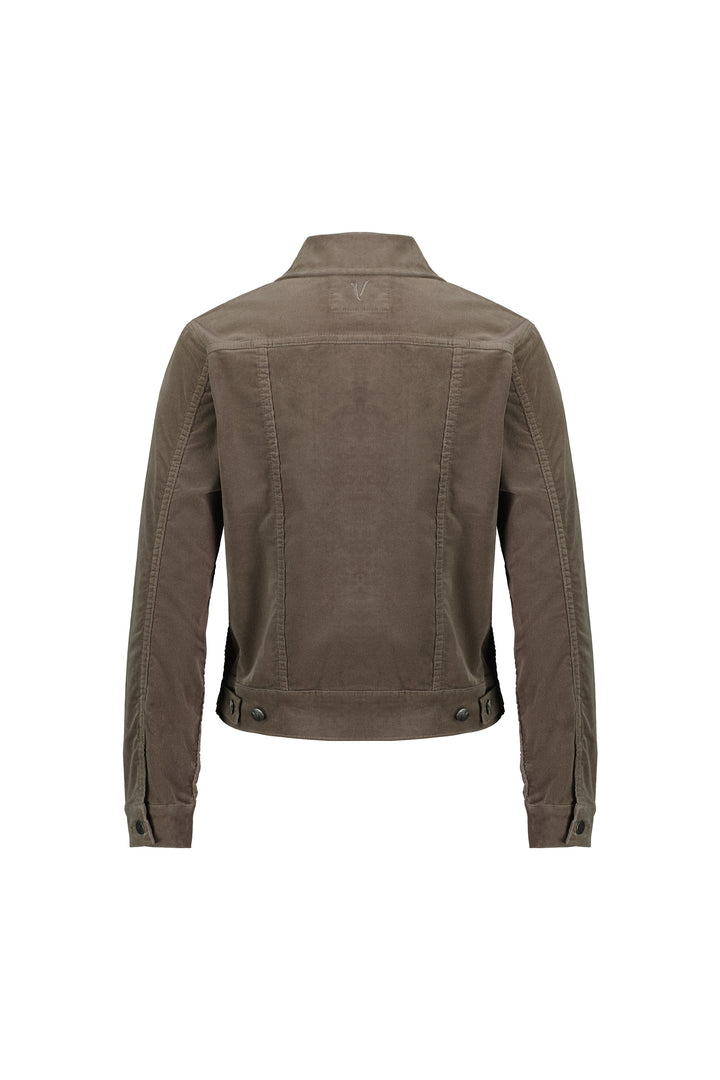 4051M Taupe - Pinwale Cord Denim Jacket - Vassalli