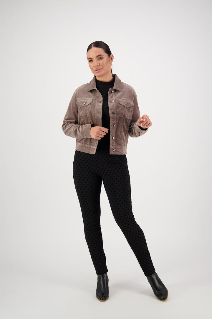 4051M Taupe - Pinwale Cord Denim Jacket - Vassalli