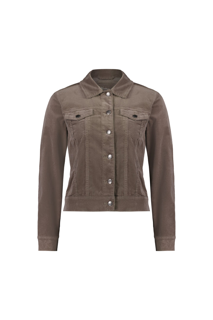 4051M Taupe - Pinwale Cord Denim Jacket - Vassalli