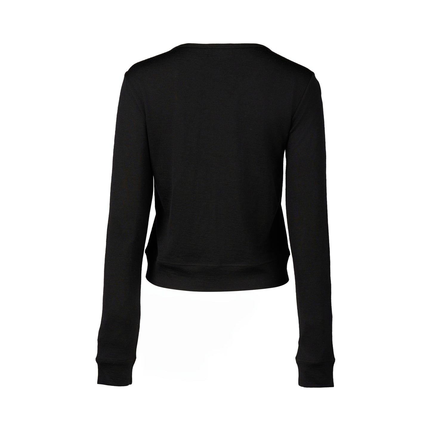 4147 Black - 100% Merino Cropped Cardi - Vassalli