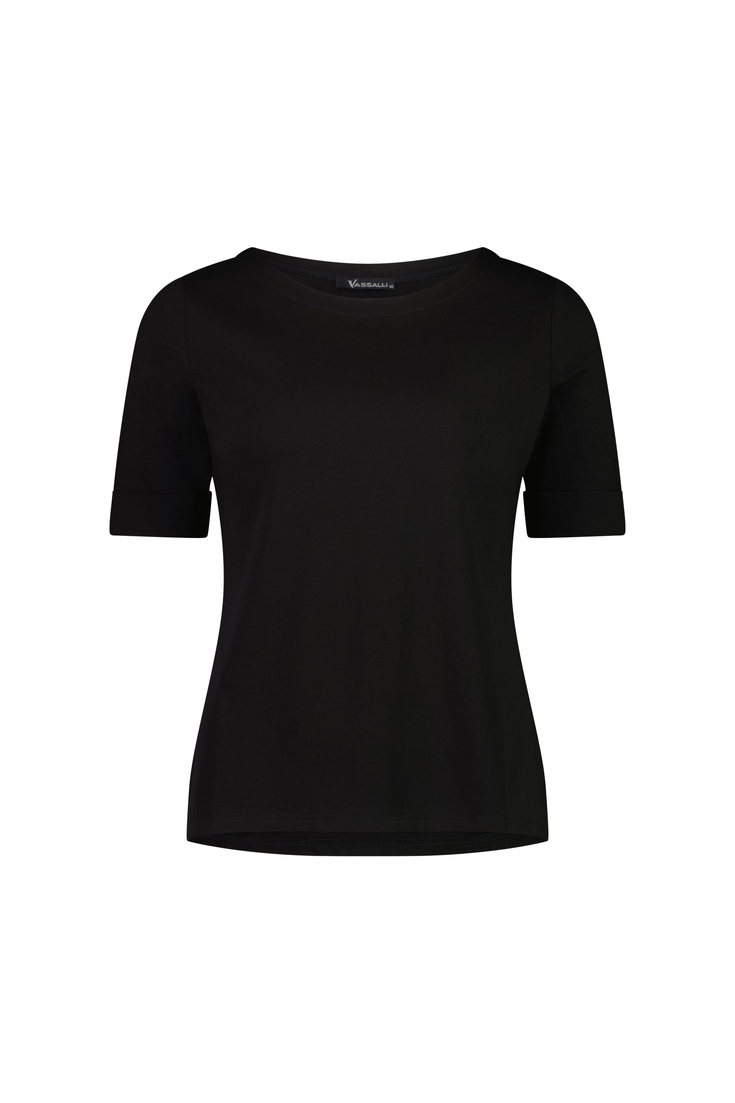 4262 Black - Boat Neck Top - Vassalli