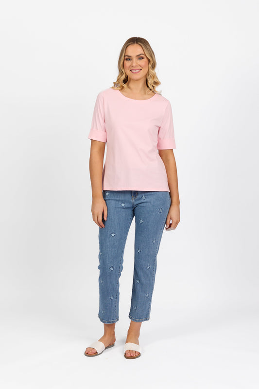 4262 Light Pink - Boat Neck Top - Vassalli