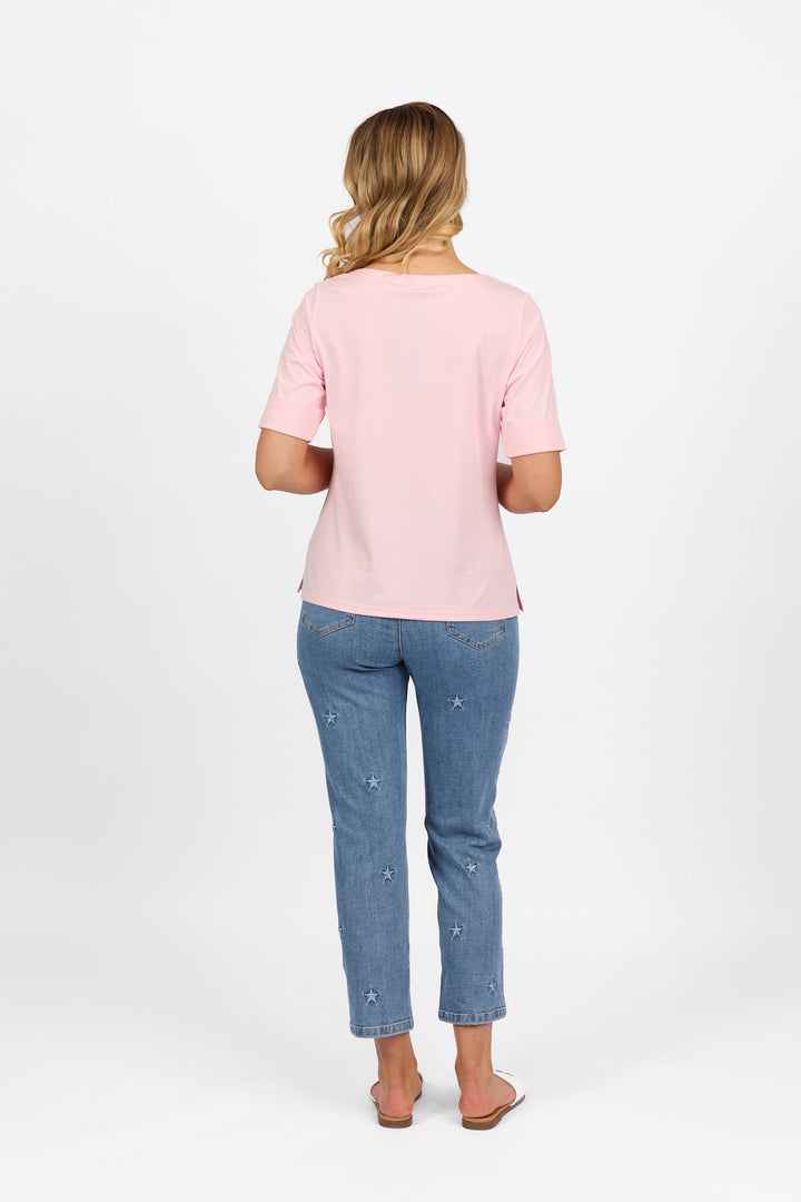 4262 Light Pink - Boat Neck Top - Vassalli