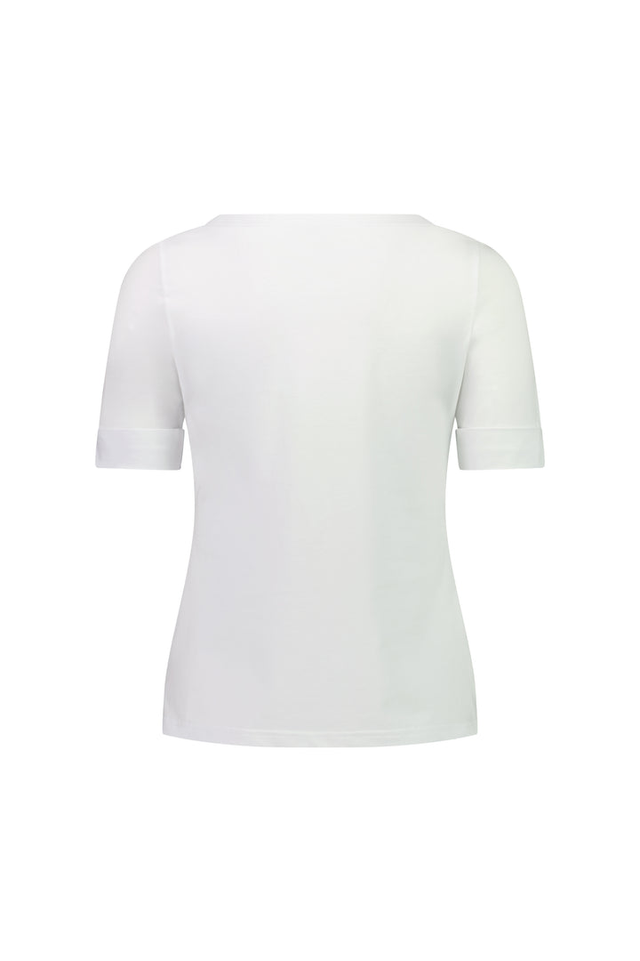 4262 White - Boat Neck Top - Vassalli