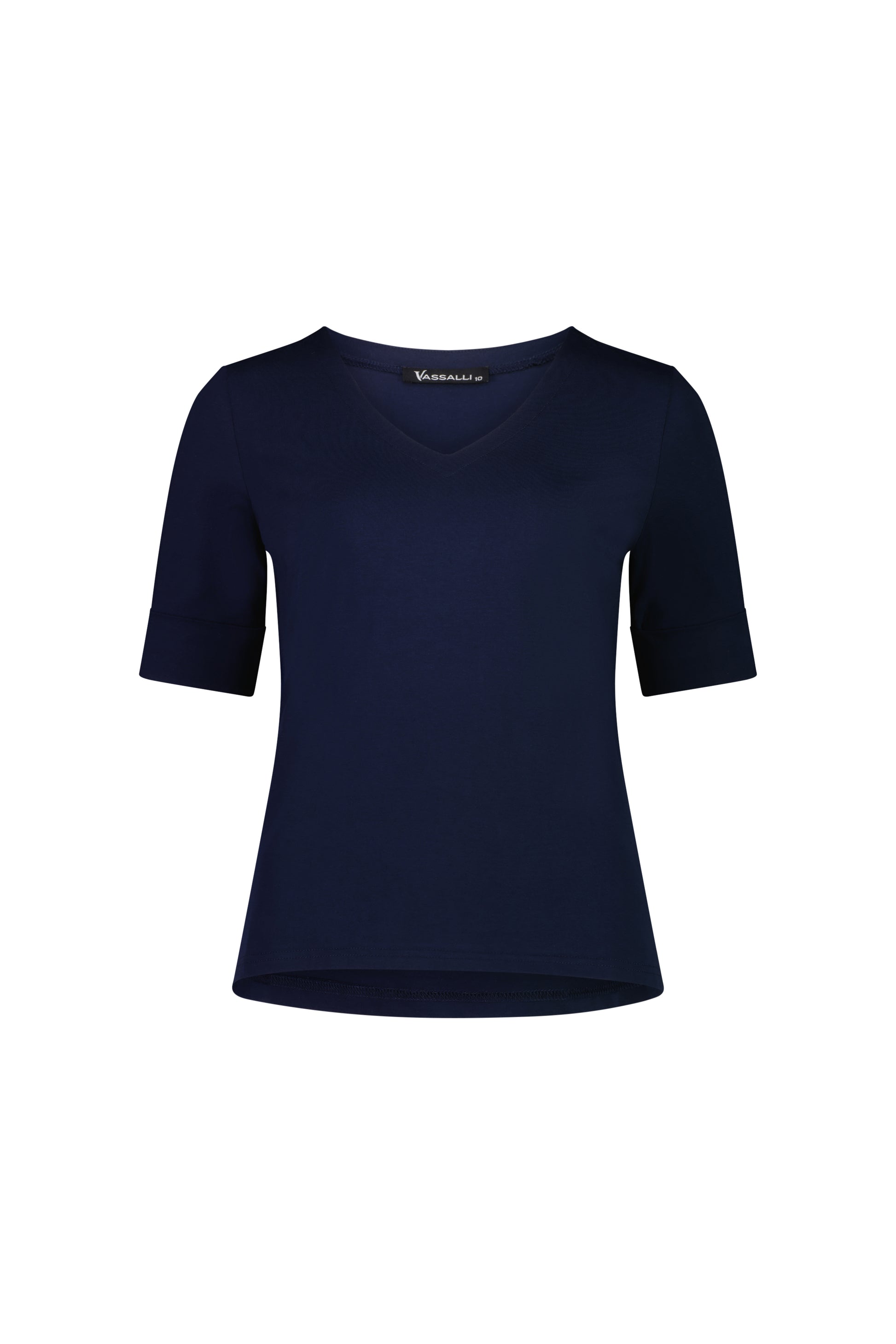 4264 Navy - V Neck Top - Vassalli