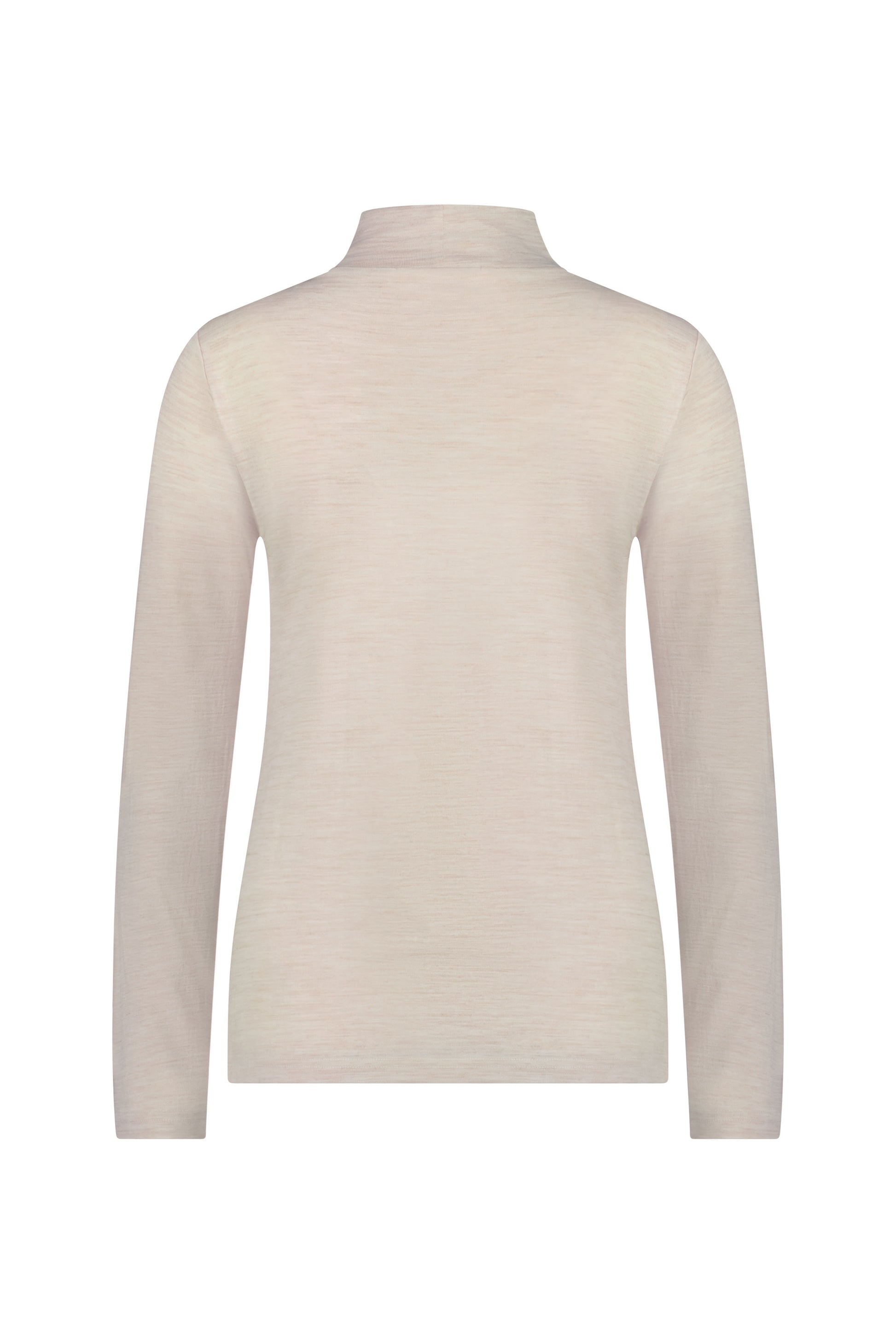 4287 Coconut Marle - 100% Merino Basic Long Sleeve Polo Neck Top - Vassalli