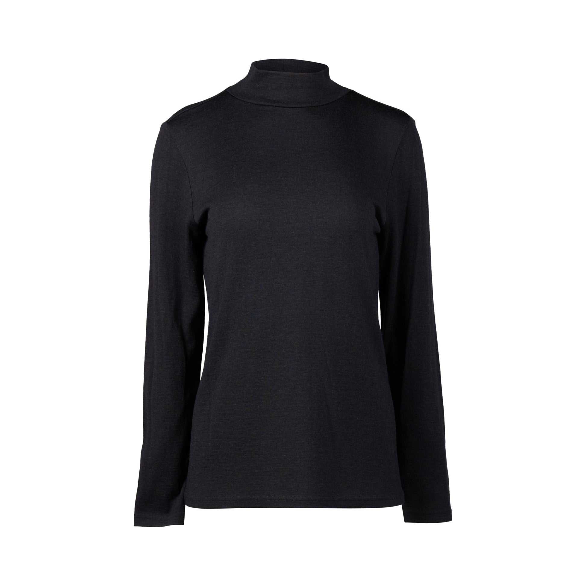 4287 Midnight - 100% Merino Basic Long Sleeve Polo Neck Top - Vassalli