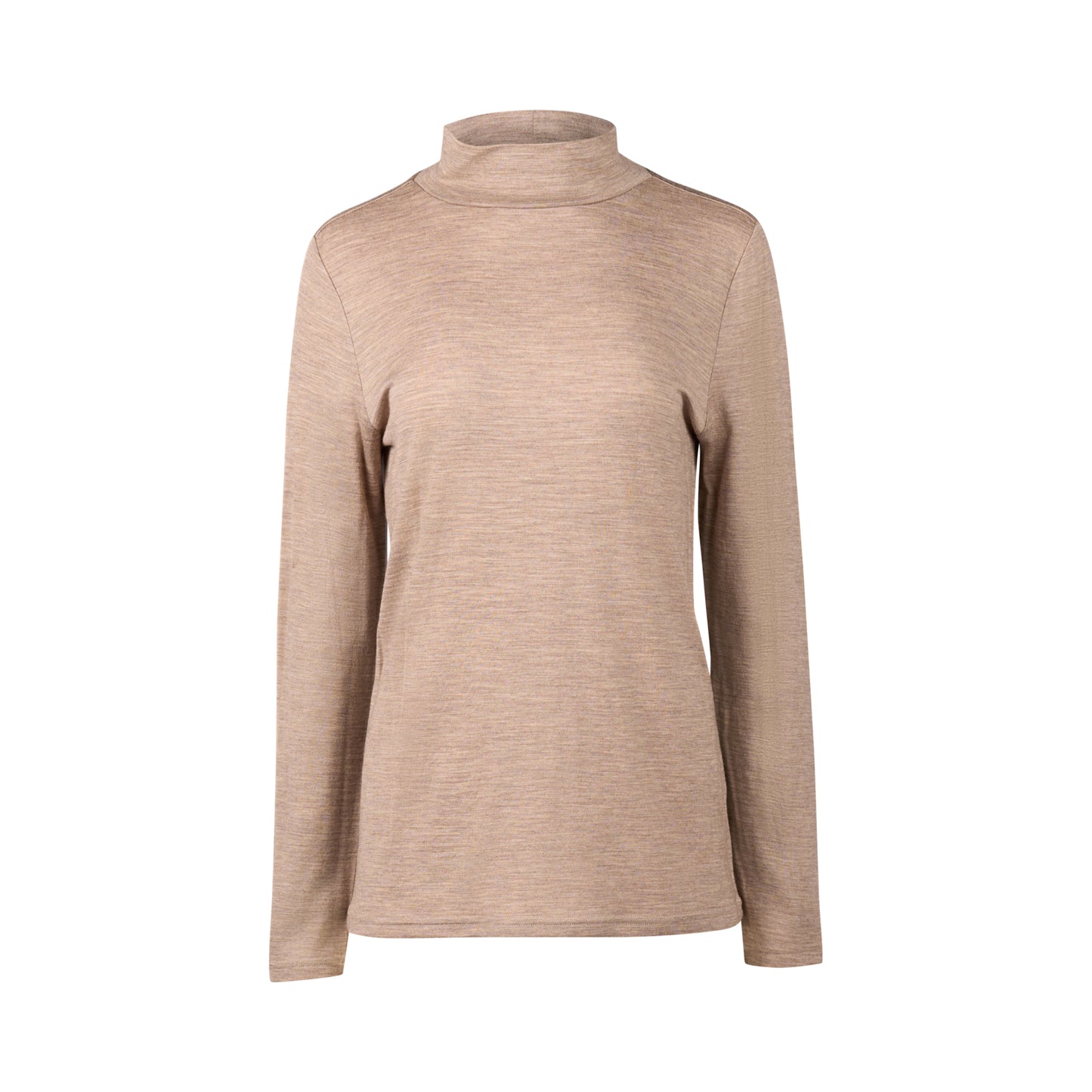 4287 Twig - 100% Merino Basic Long Sleeve Polo Neck Top - Vassalli