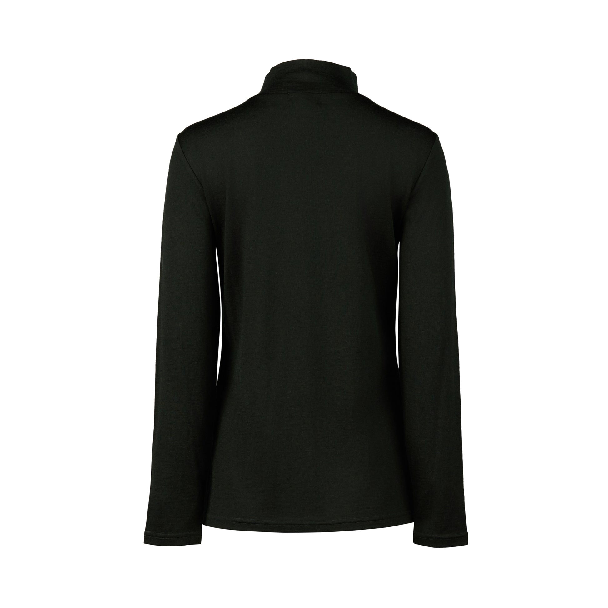 4287 Forest - 100% Merino Basic Long Sleeve Polo Neck Top - Vassalli