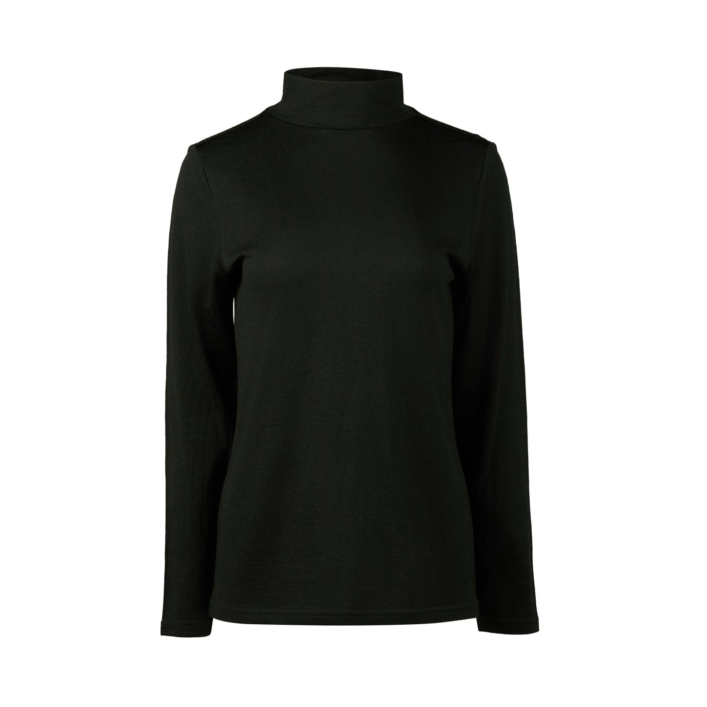 4287 Forest - 100% Merino Basic Long Sleeve Polo Neck Top - Vassalli