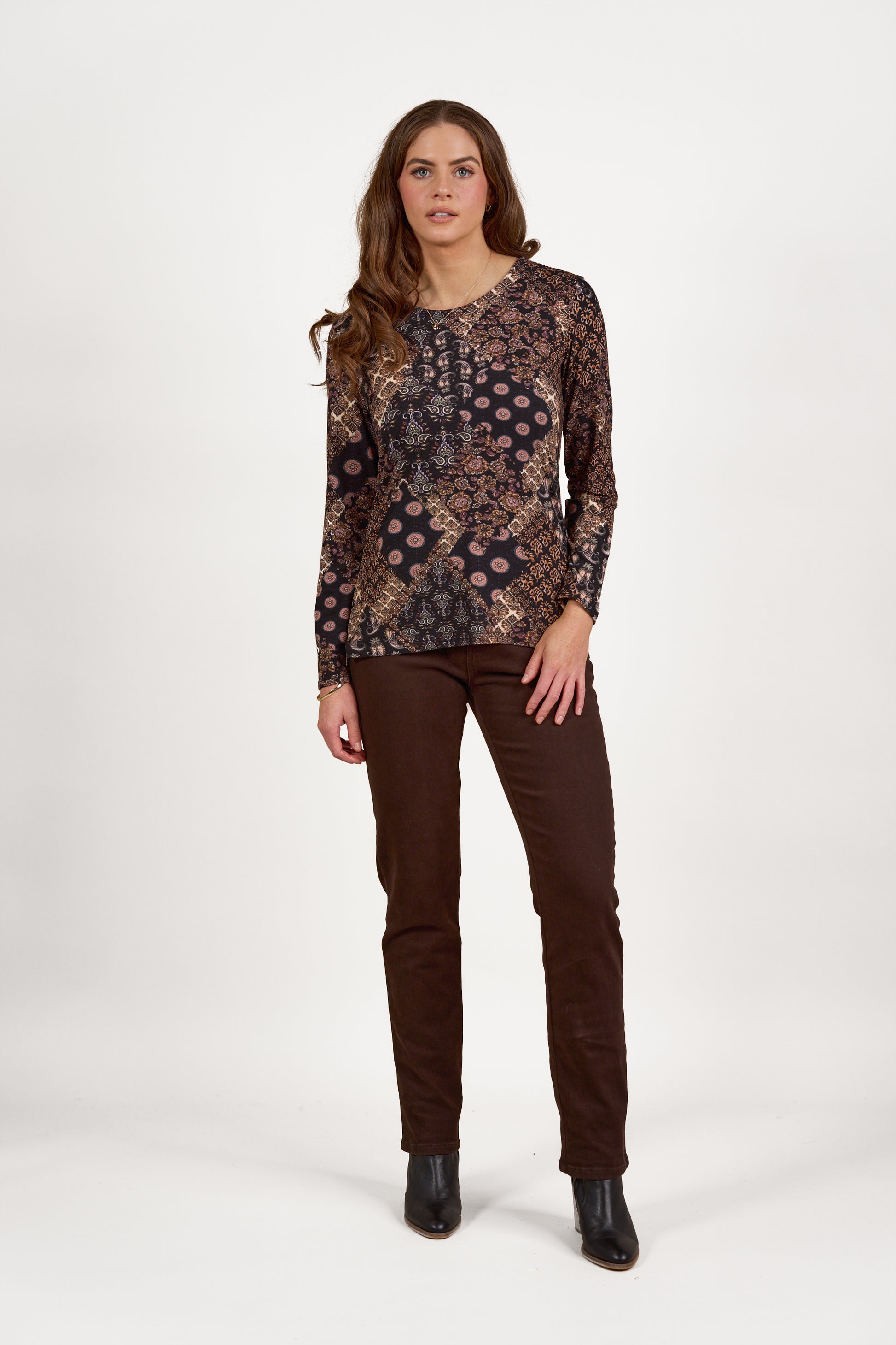 4310  Rhapsody - Long Sleeve Round Neck Top - Vassalli