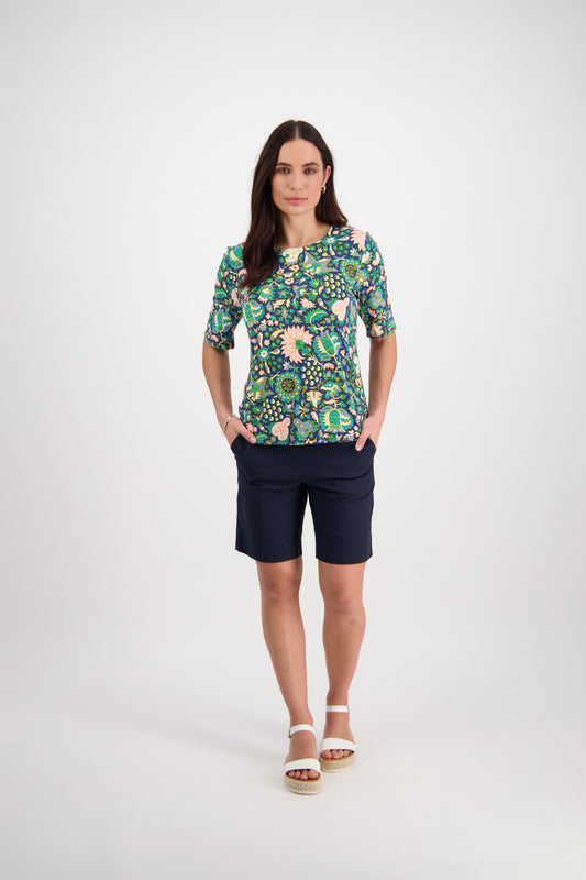 4329 Amazon - 3/4 Sleeve Round Neck Knit Top - Vassalli