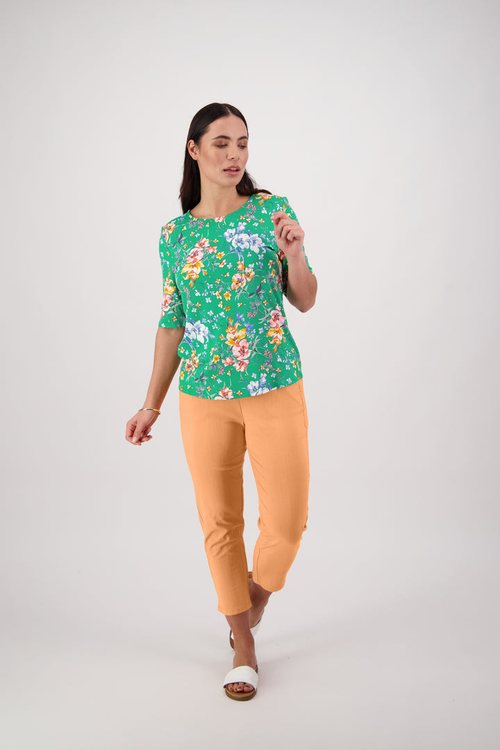 4329 Lush - 3/4 Sleeve Round Neck Knit Top - Vassalli