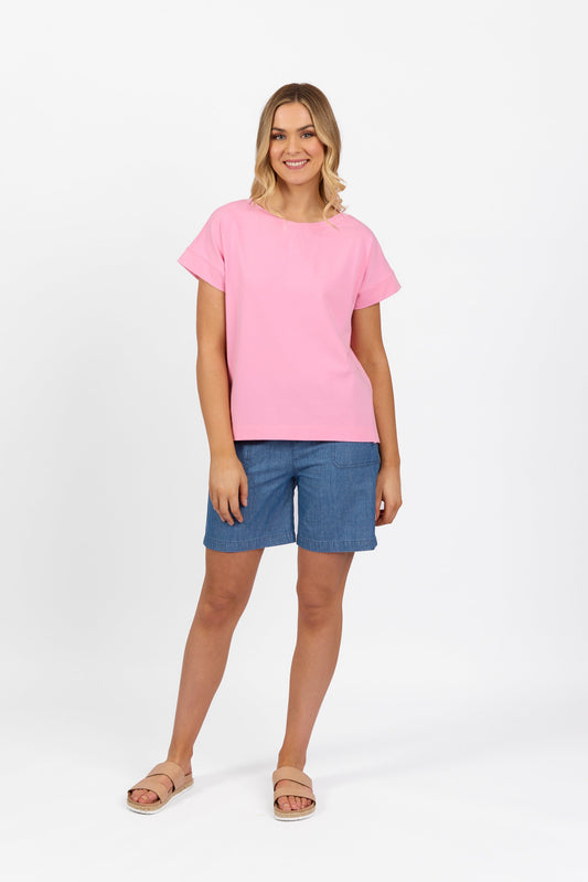 4363 Flamingo - Drop Sleeve Top with Stepped Hem - Vassalli