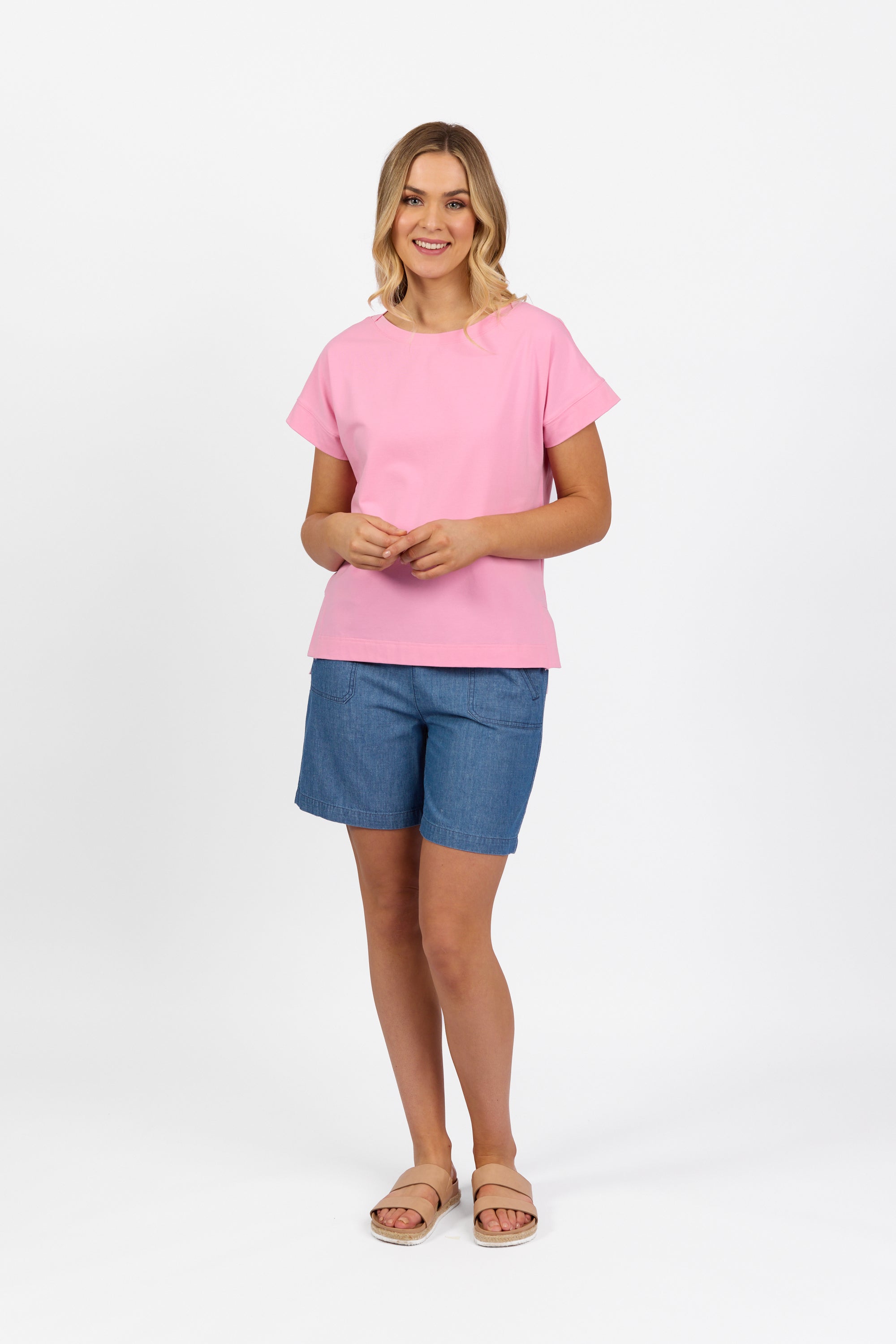 4363 Flamingo - Drop Sleeve Top with Stepped Hem - Vassalli