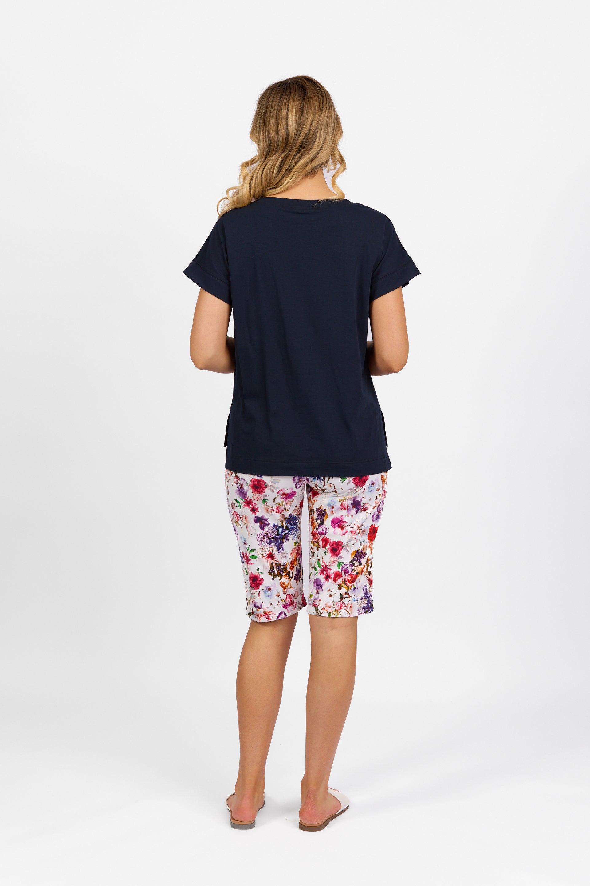 4363 Ink - Drop Sleeve Top with Stepped Hem - Vassalli