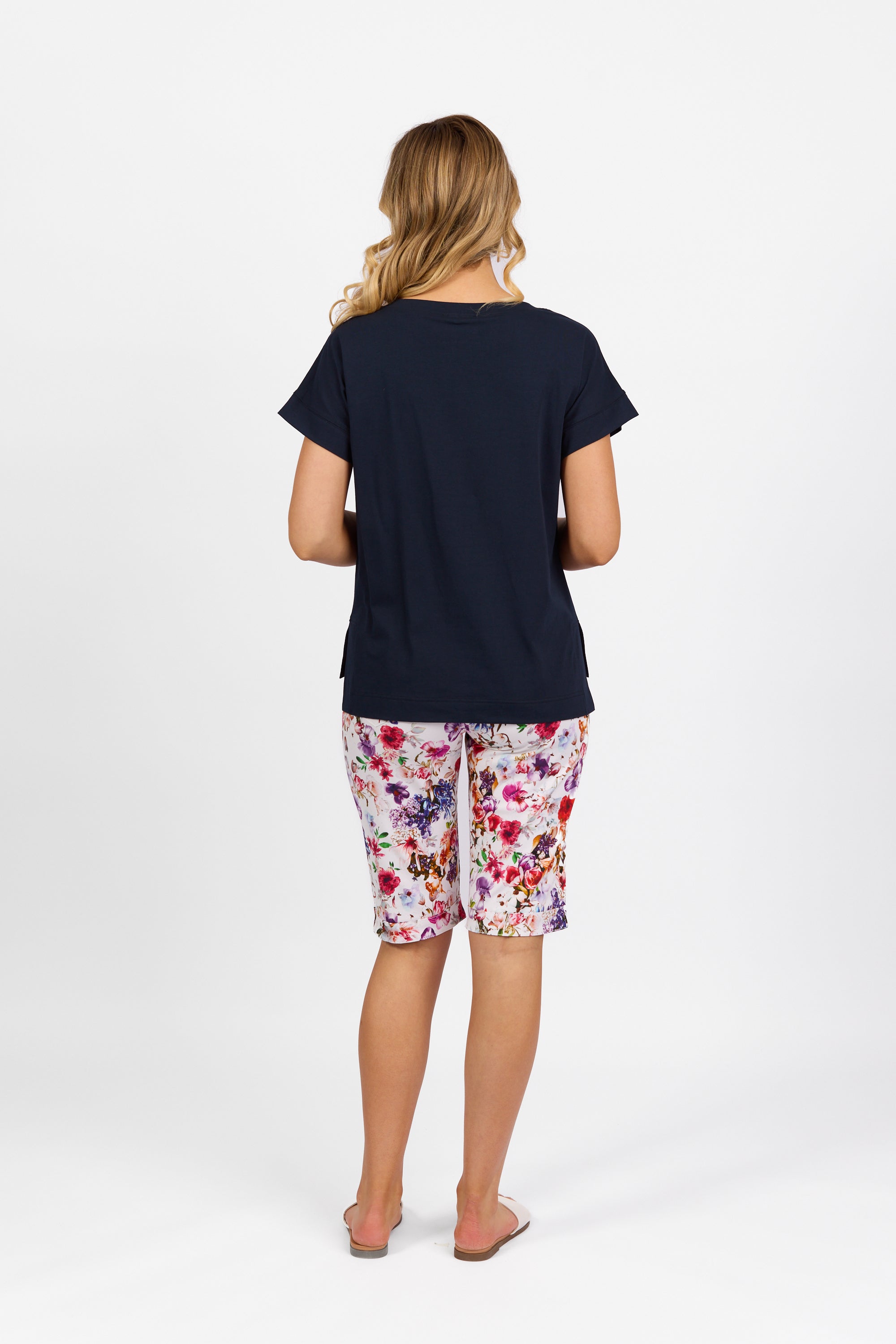 4363 Ink - Drop Sleeve Top with Stepped Hem - Vassalli
