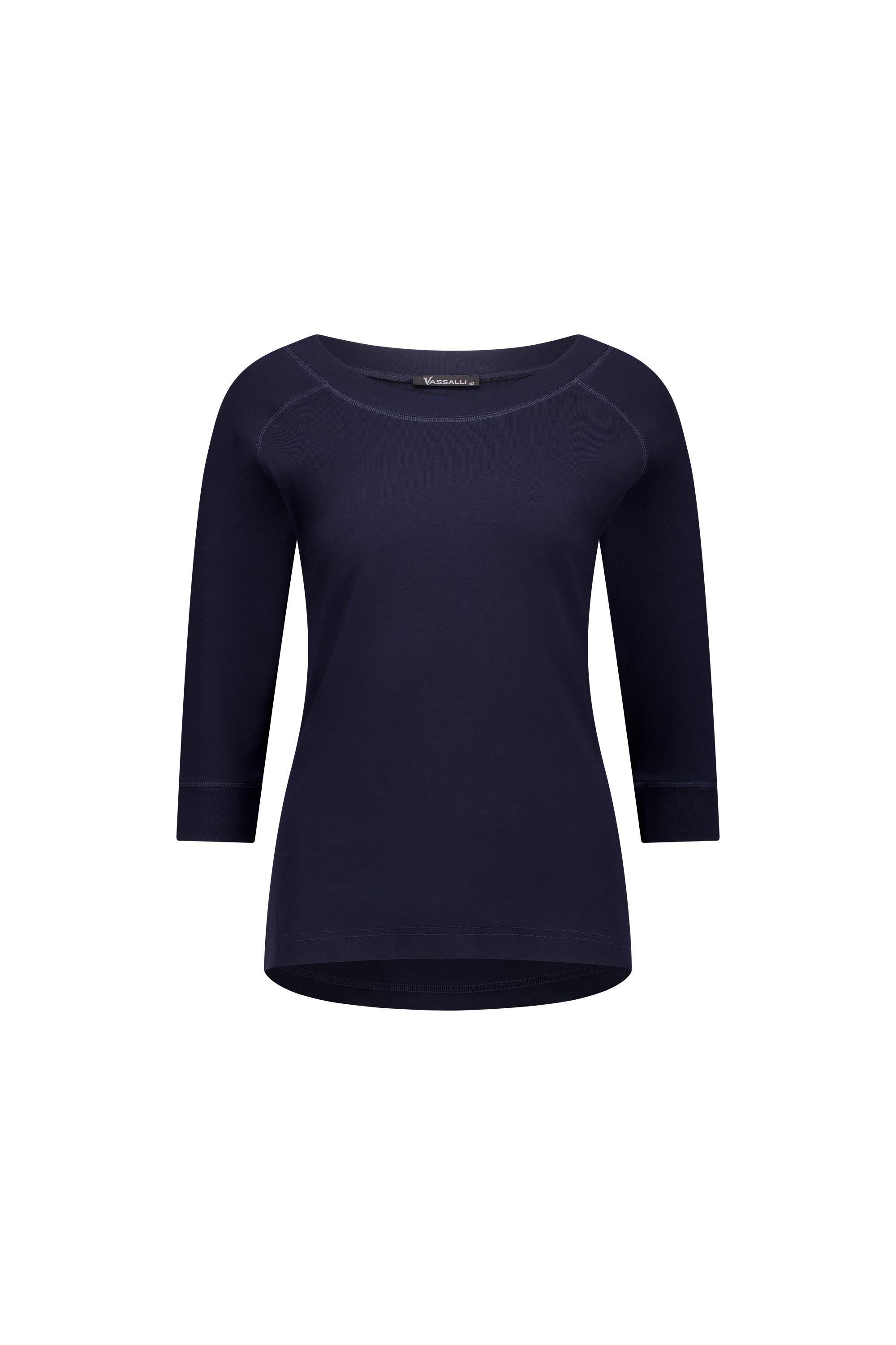 4381 Ink - Boat Neck 3/4 Sleeve Top - Vassalli