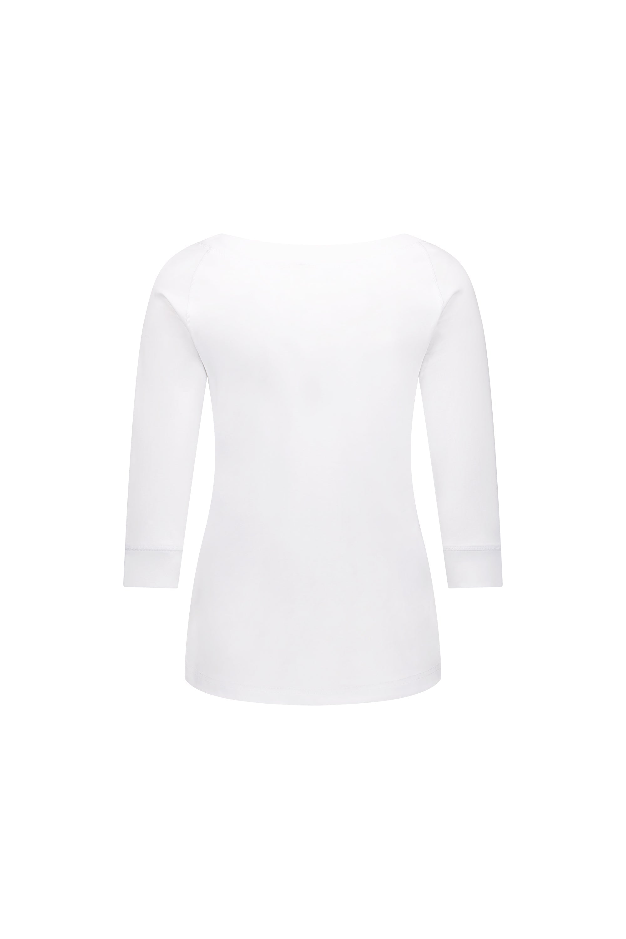 4381 White - Boat Neck 3/4 Sleeve Top - Vassalli