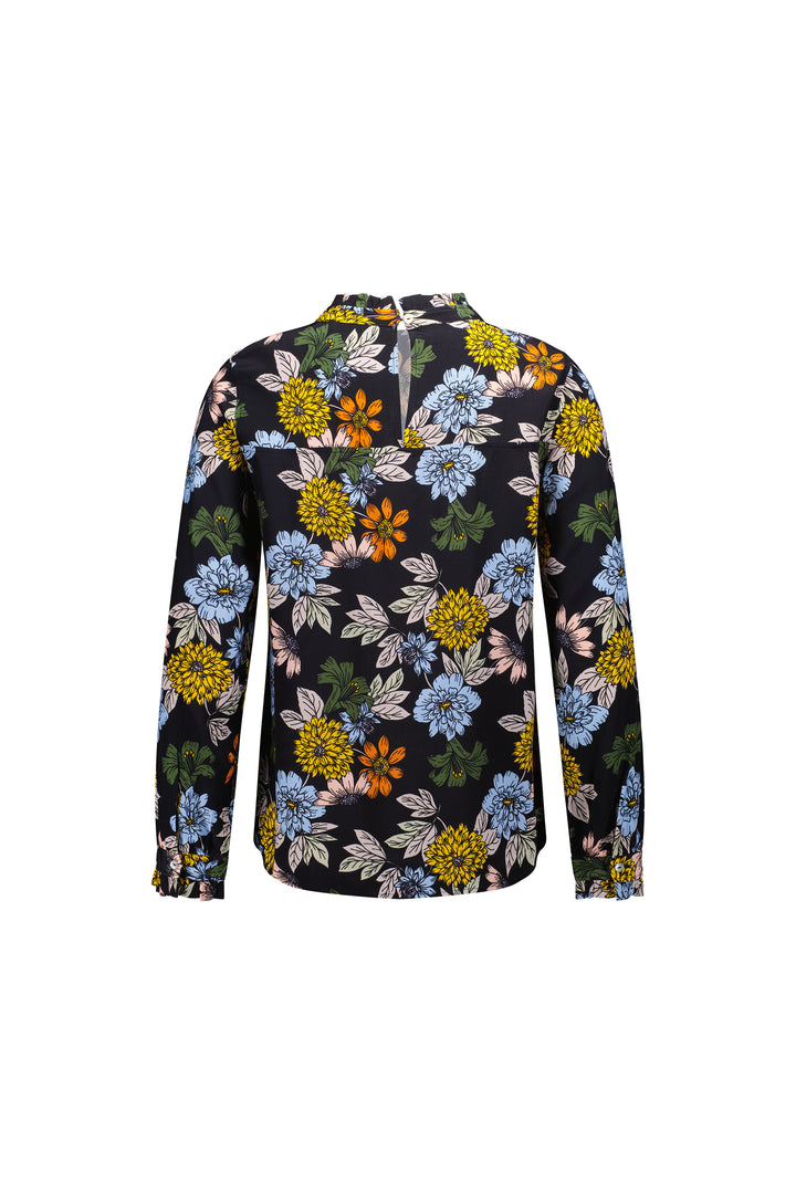 4408 Viva La Bloom - Ruffle Neck Top with Pleat Front - Vassalli