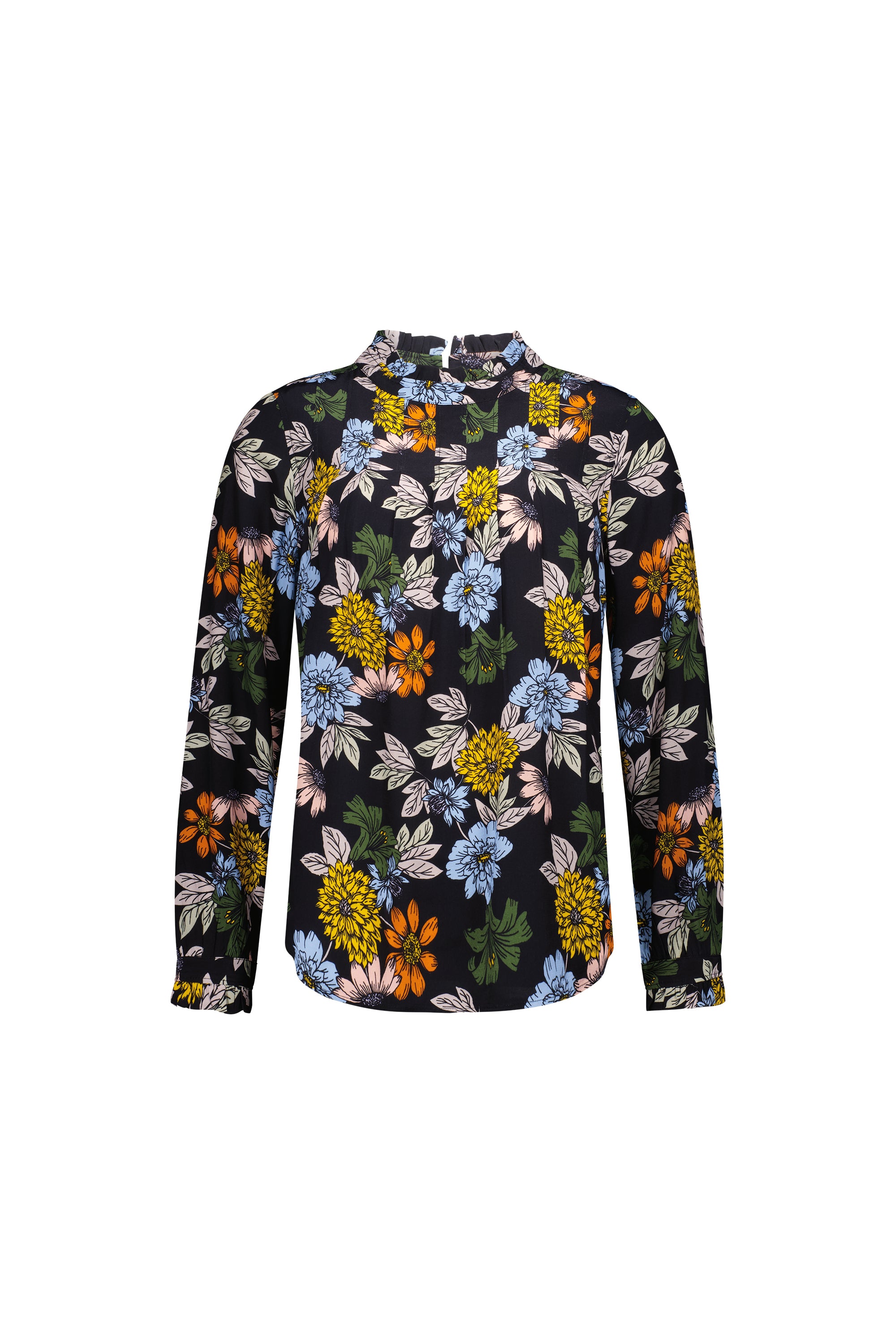 4408 Viva La Bloom - Ruffle Neck Top with Pleat Front - Vassalli