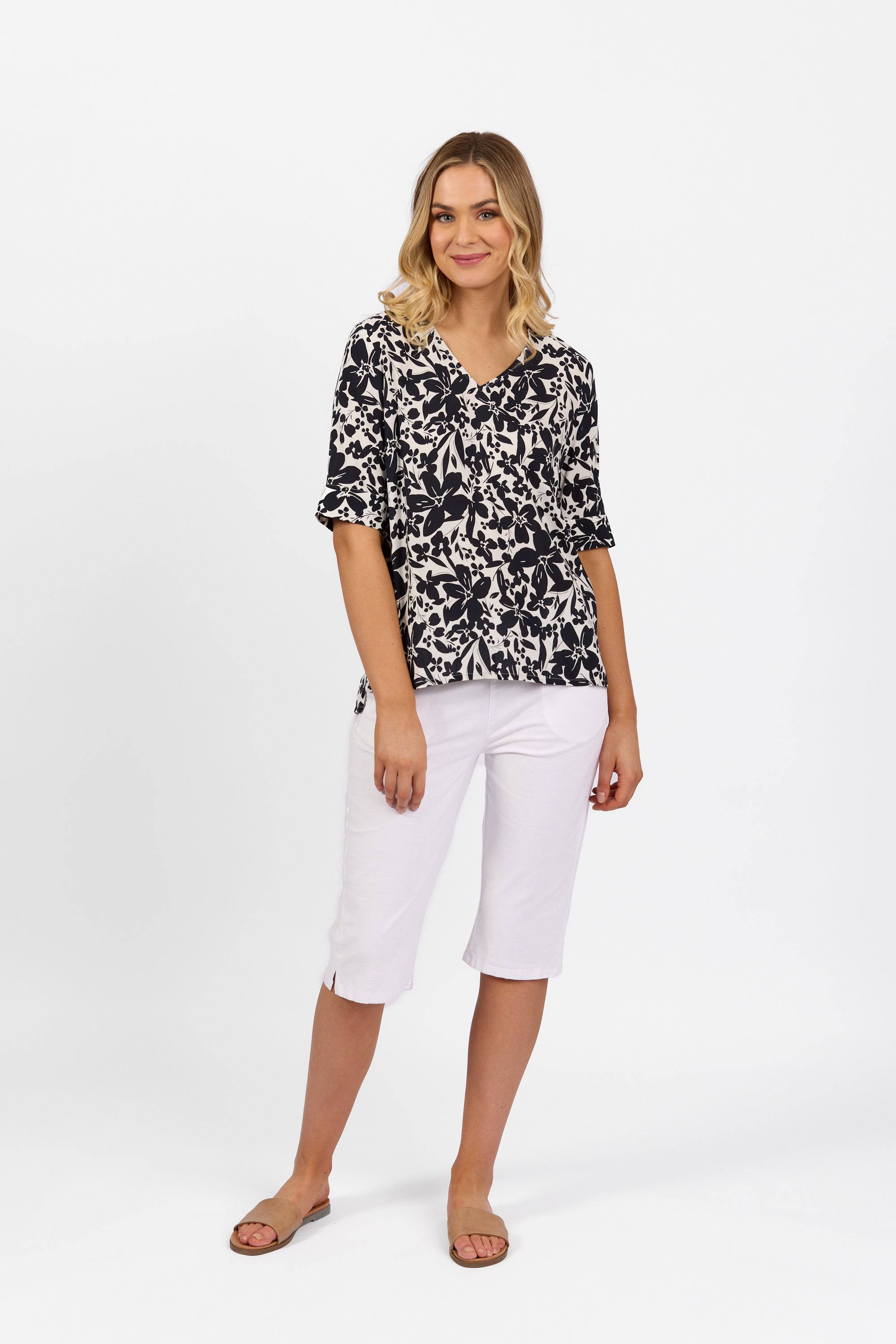 4423 V-Neck Top - Coco - Vassalli
