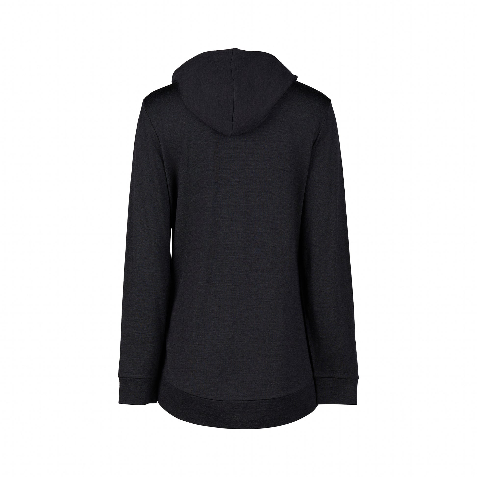 4437A Midnight - 100% Merino Zip Up Hooded Jacket with Scooped Back Hem - Vassalli