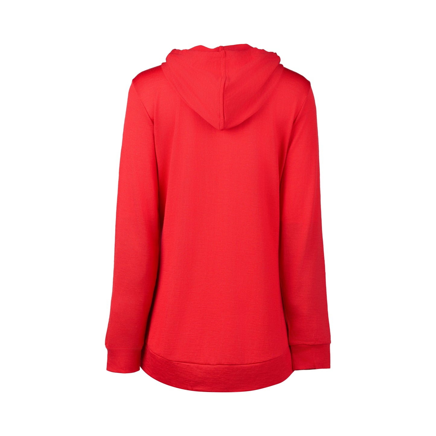 4437A Scarlet - 100% Merino Zip Up Hooded Jacket with Scooped Back Hem - Vassalli