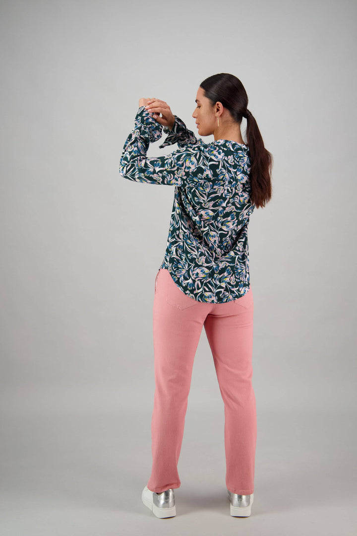 4438 Valentina - Printed Long Sleeve Cuff Detail Shirt - Vassalli