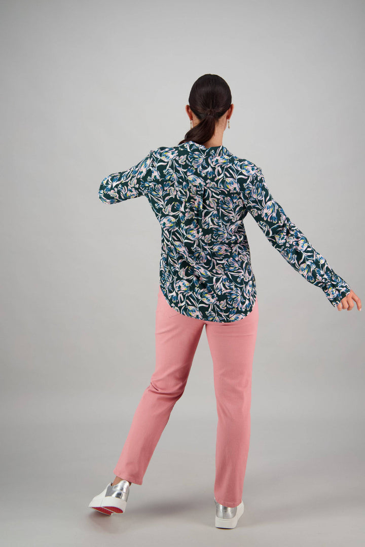 4438 Valentina - Printed Long Sleeve Cuff Detail Shirt - Vassalli
