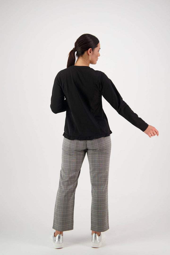 4439 Long Sleeve Top - Black - Vassalli