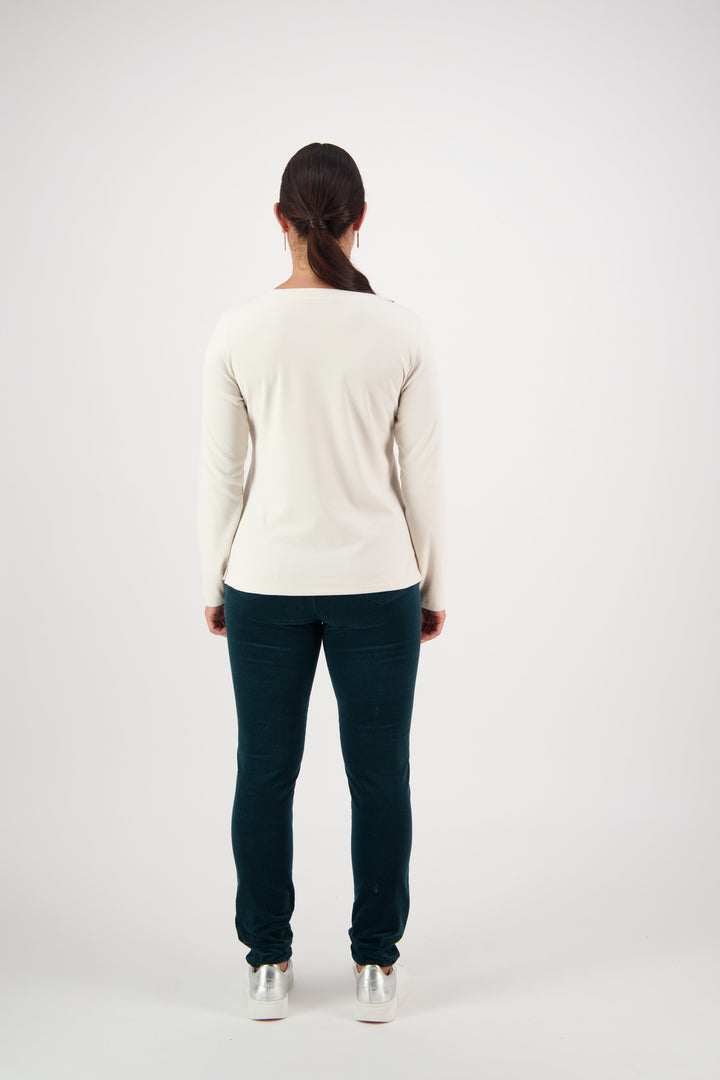 4444 Pearl - V Neck Long Sleeve Top - Vassalli