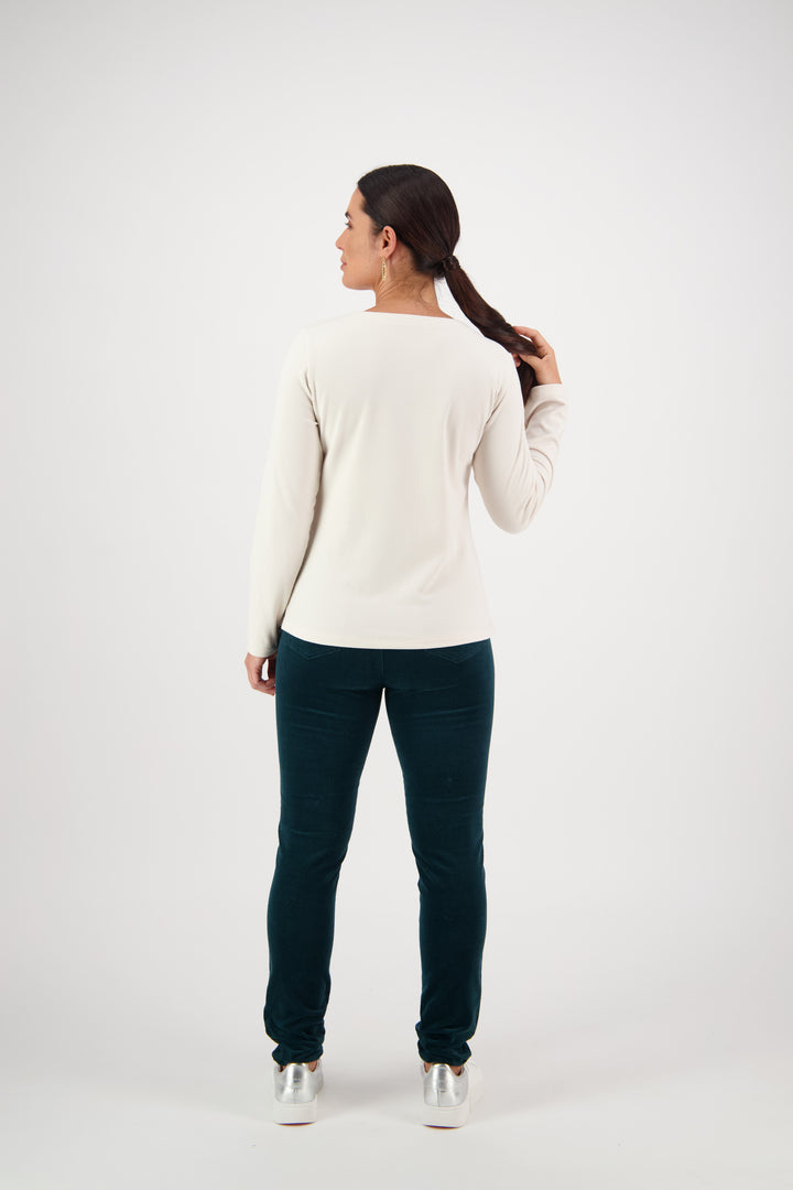 4444 Pearl - V Neck Long Sleeve Top - Vassalli