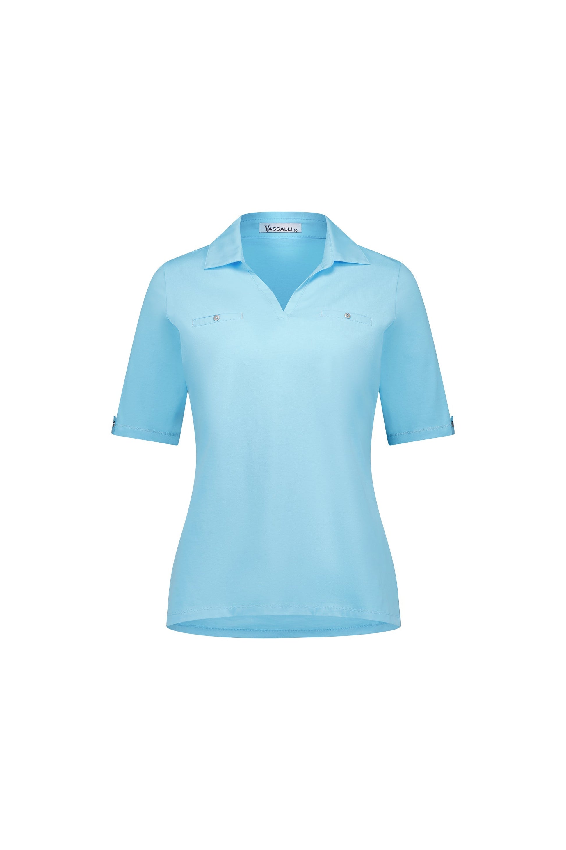 4458 Caribbean - Collared Polo with Sleeve Cuff Detail - Vassalli