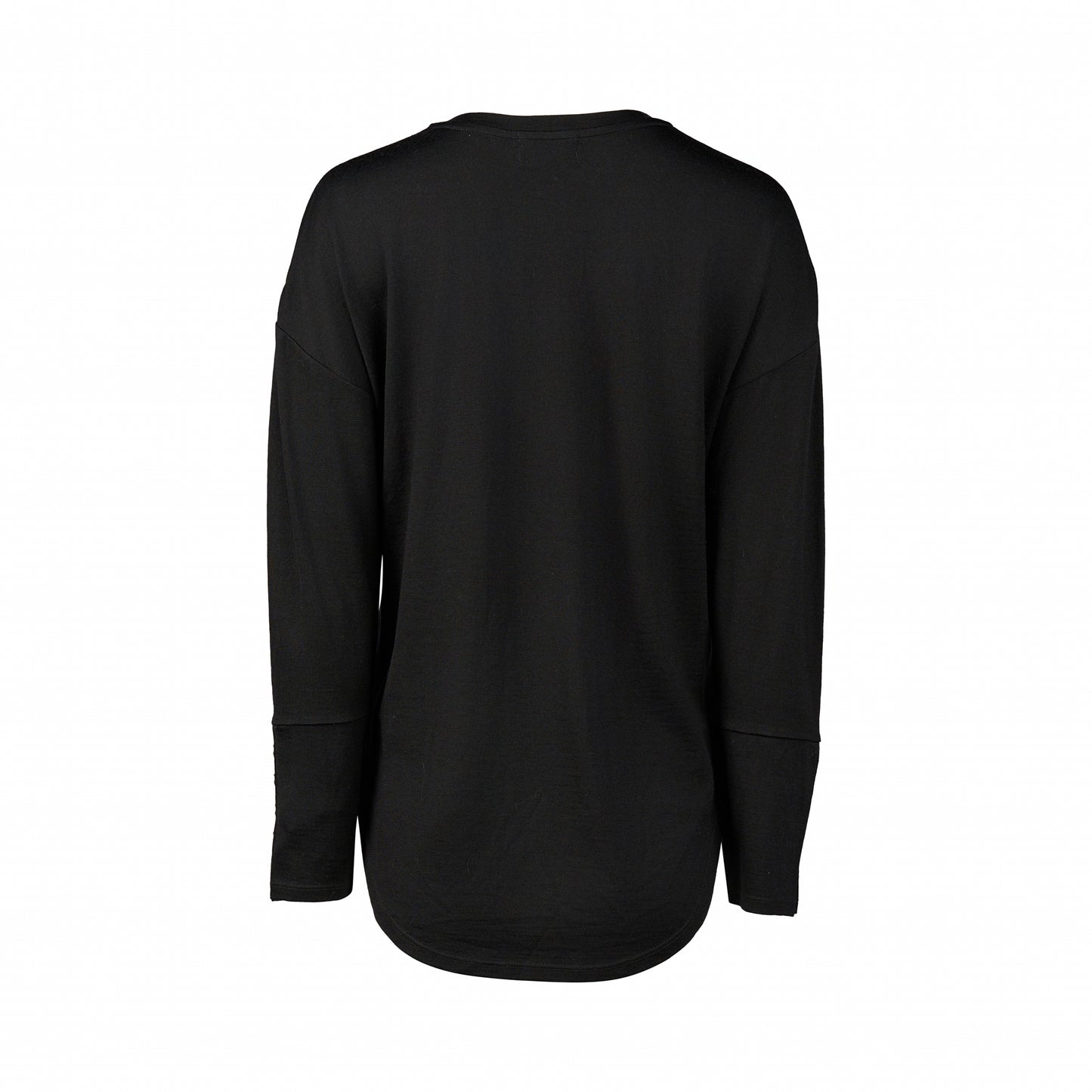 4465 Black - 100% Merino V Neck Top with Button Cuff Detail - Vassalli