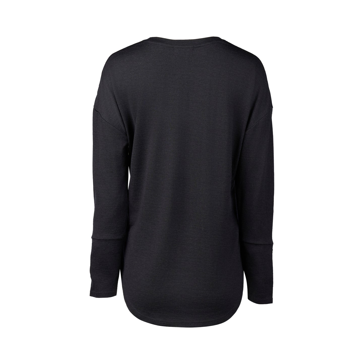 4465 Midnight - 100% Merino V Neck Top with Button Cuff Detail - Vassalli