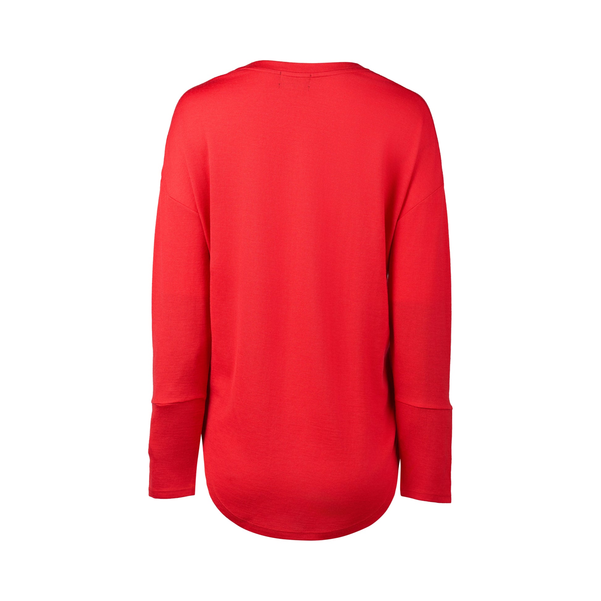 4465 Scarlet - 100% Merino V Neck Top with Button Cuff Detail - Vassalli