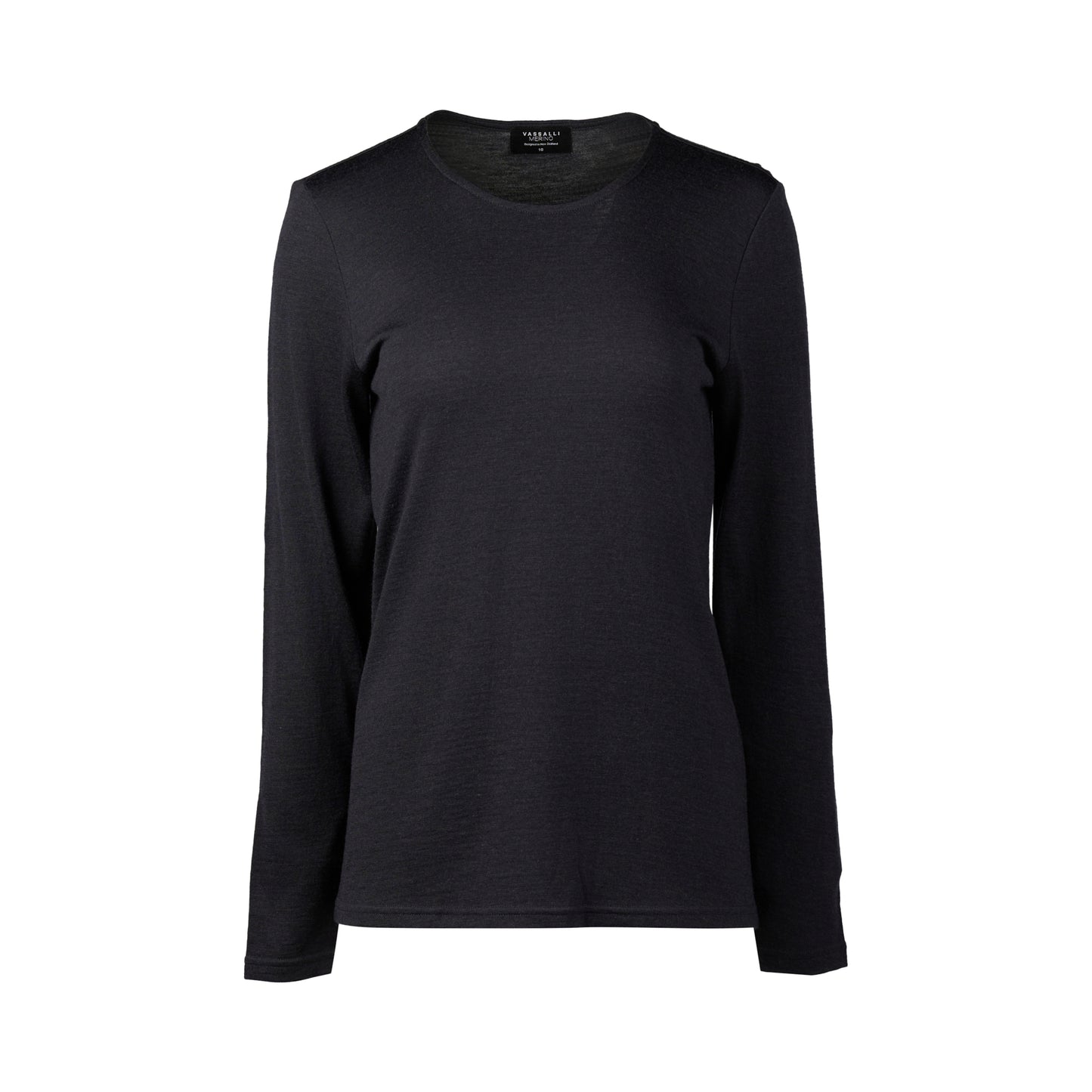 4467 Midnight - 100% Merino Basic Long Sleeve Crew Neck Top - Vassalli