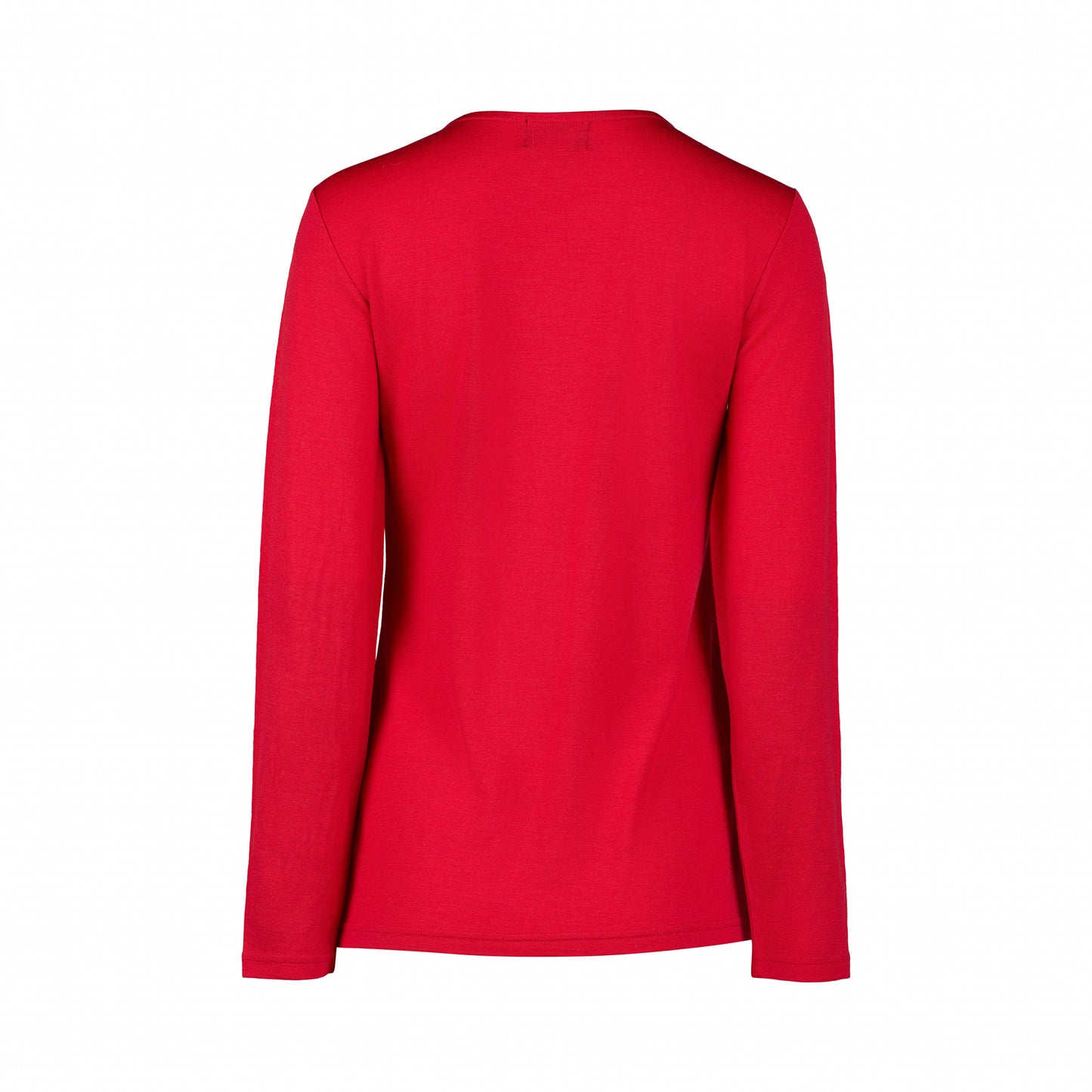 4467 Scarlet - 100% Merino Basic Long Sleeve Crew Neck Top - Vassalli