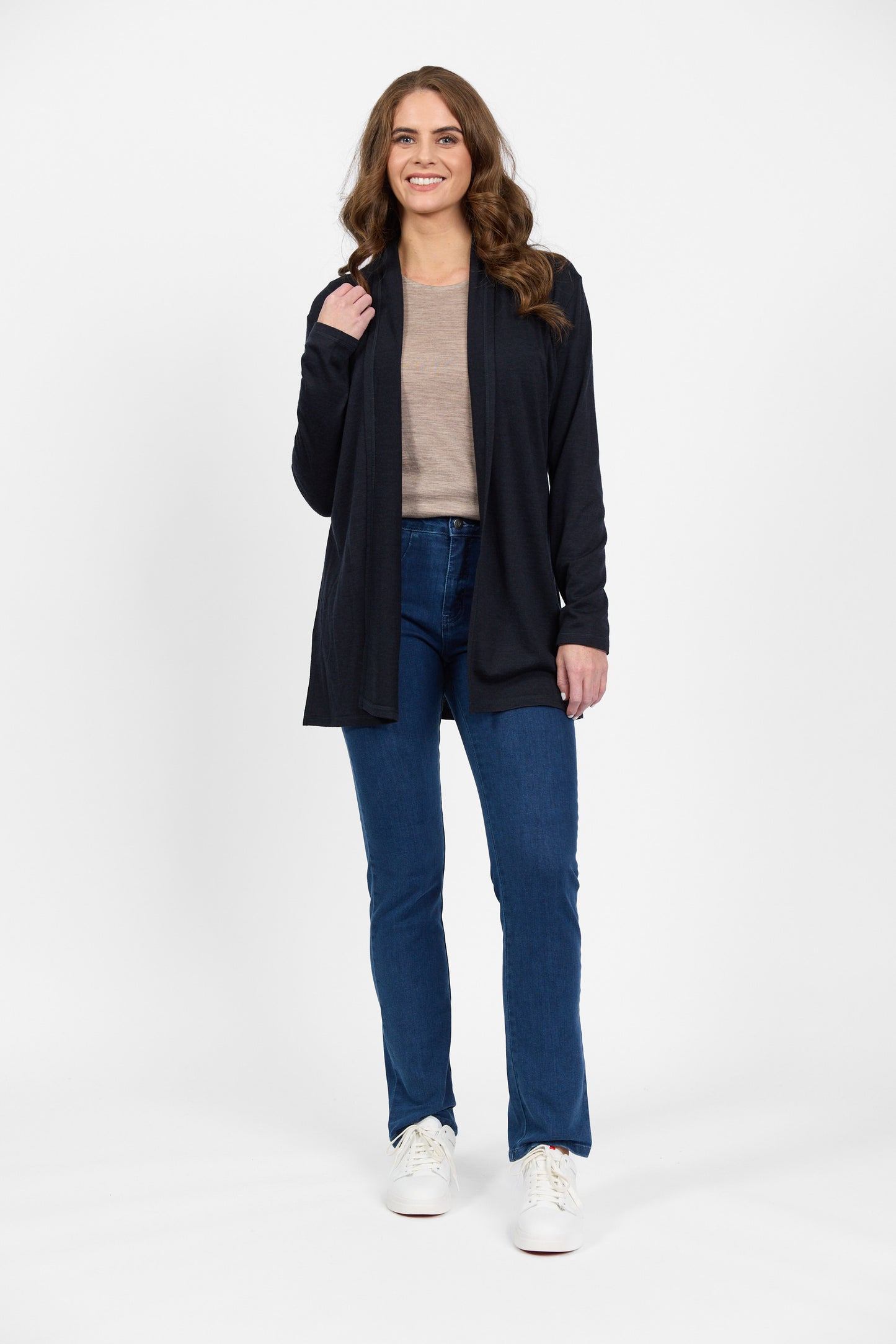 4469 Midnight - 100% Merino Relaxed Cardi - Vassalli