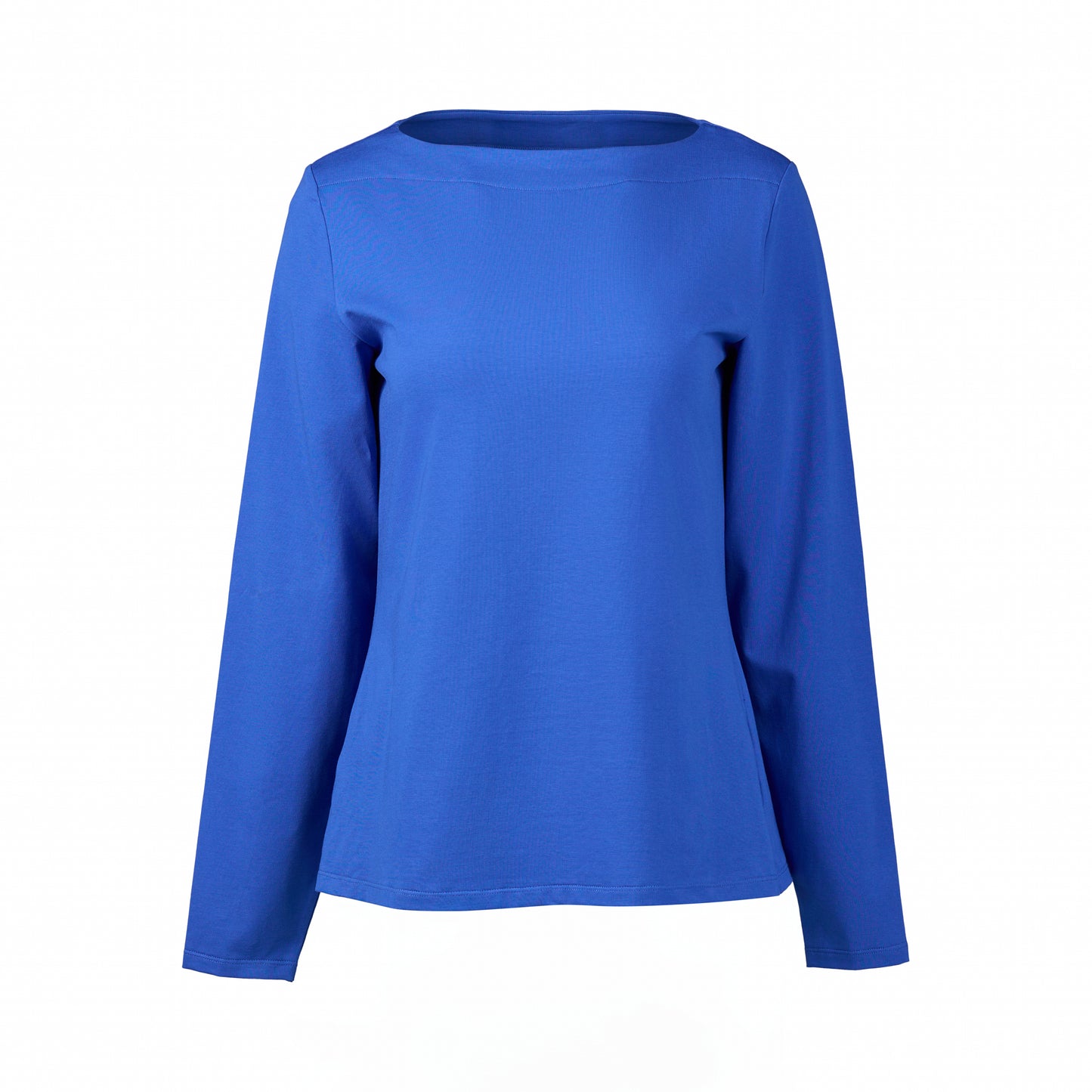 4472 Electric Blue - Boat Neck Long Sleeve Top - Vassalli