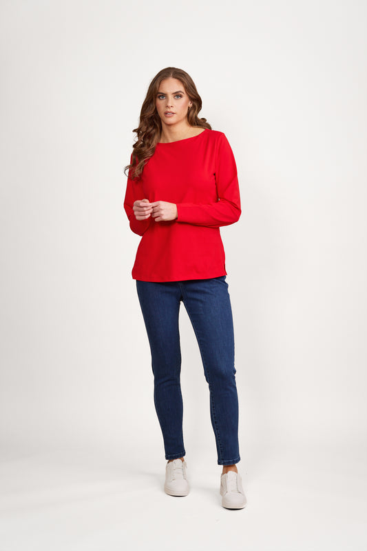 4472 Fiesta - Boat Neck Long Sleeve Top - Vassalli