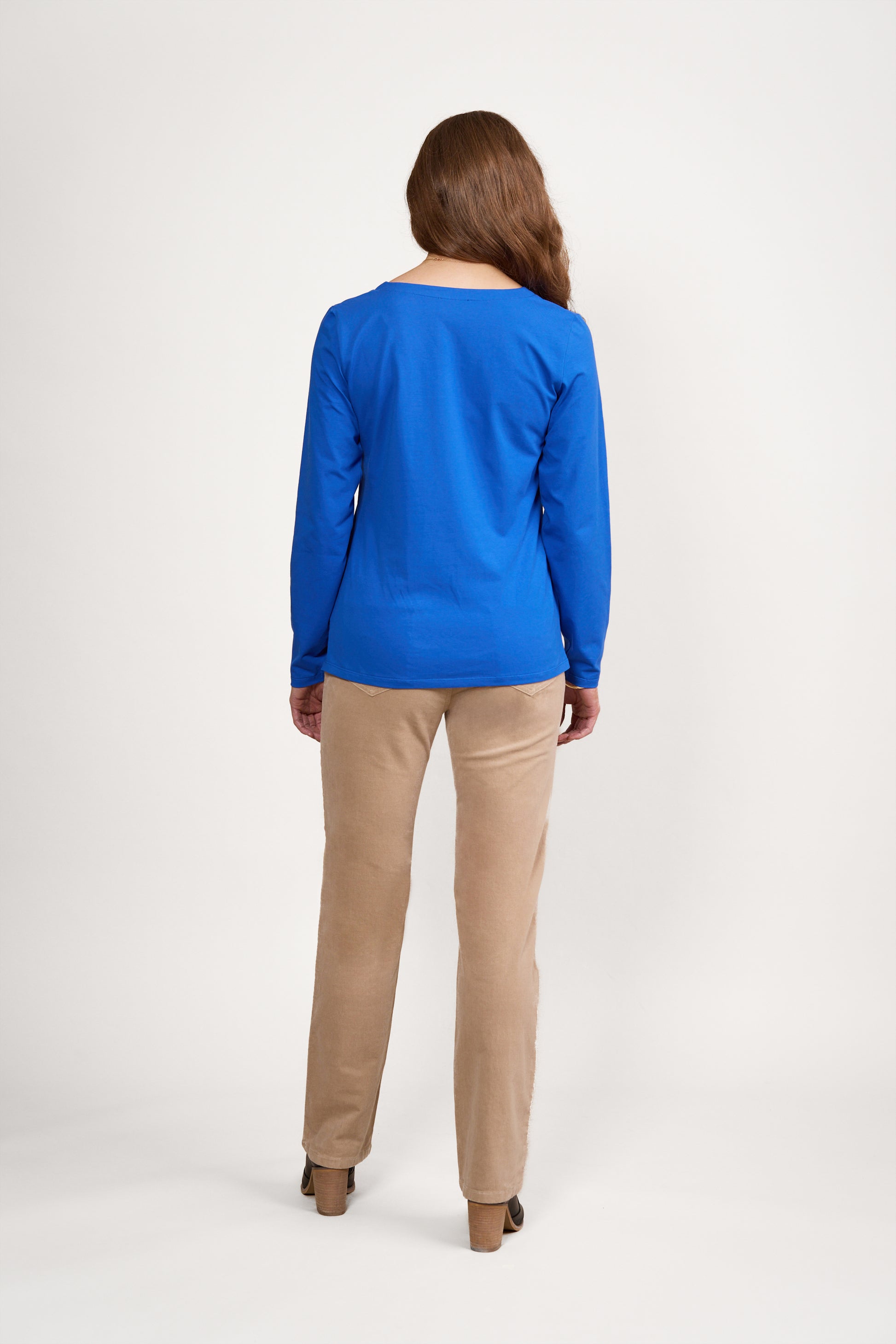 4473 Electric Blue - V Neck Long Sleeve Top - Vassalli