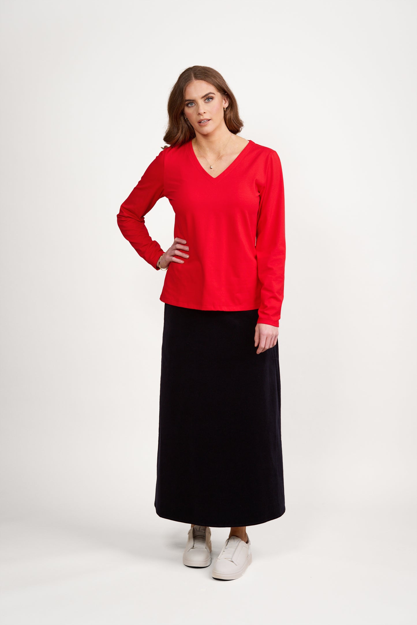 4473 Fiesta - V Neck Long Sleeve Top - Vassalli