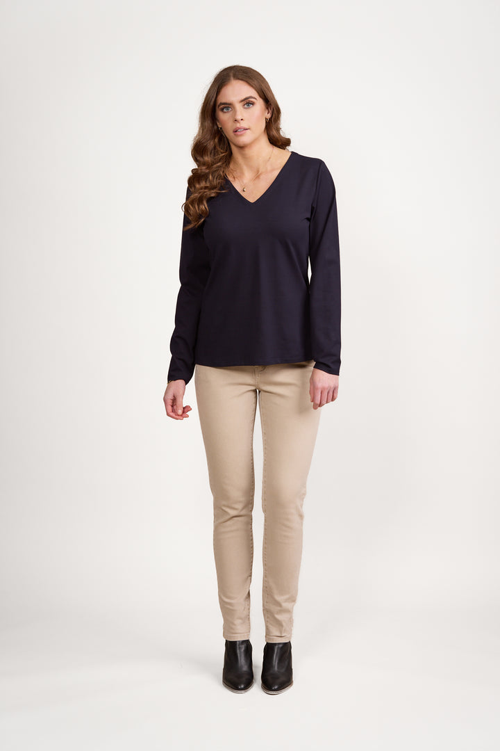 4473 V-Neck Top - Ink - Vassalli