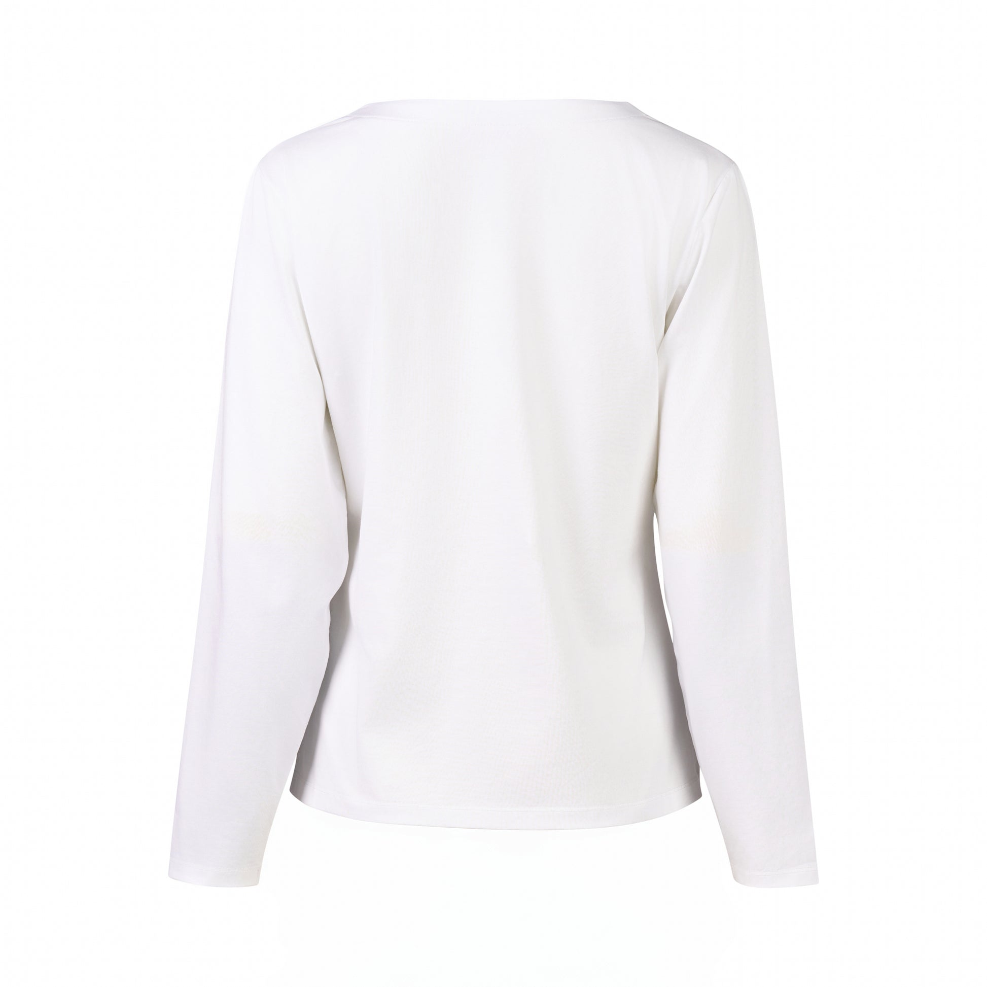 4473 White - V Neck Long Sleeve Top - Vassalli