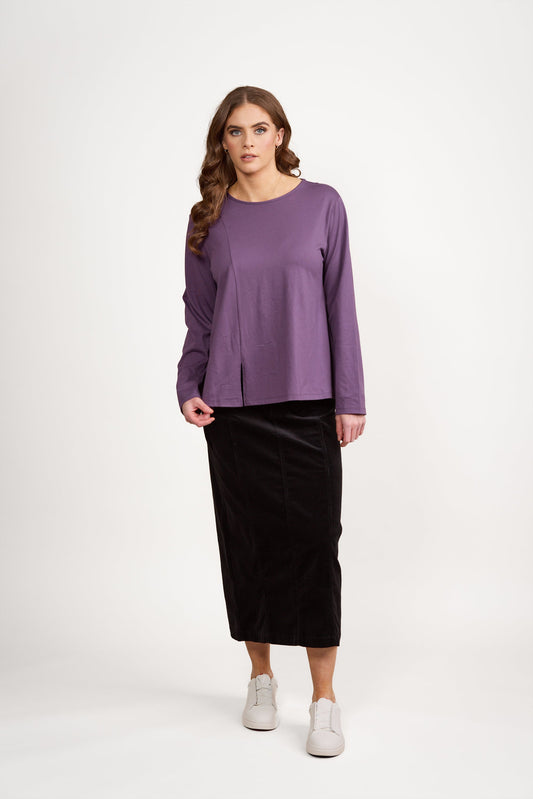 4477 Grape - Swing Top with Off Centre Split Detail - Vassalli